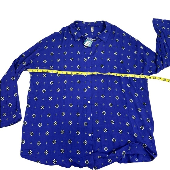 Free People Intimately Women's Sleep Shirt Boxy Blue Button Up Blouse S $78 NWT - Picture 10 of 11